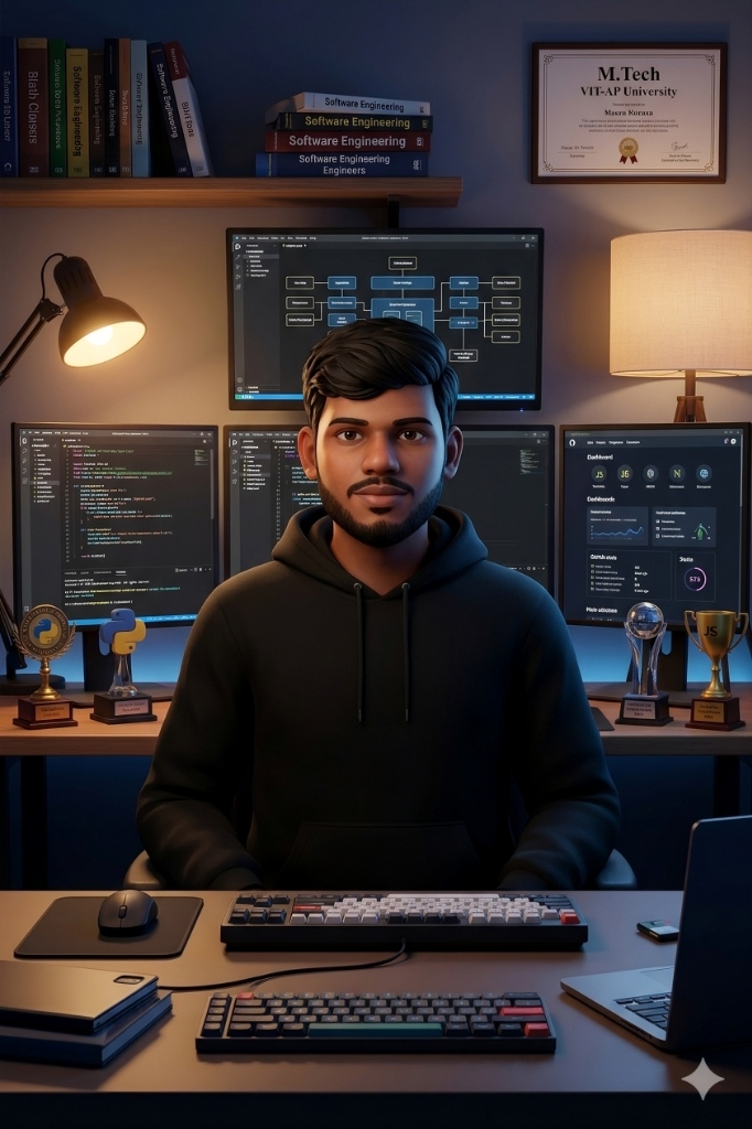 Harees Kumar — Full Stack Developer at his coding setup